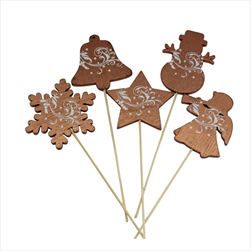 Zápich vánoční mix 5ks 8/12cm bronz - velkoobchod, dovoz květin, řezané květiny Brno