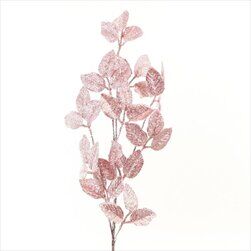Větev listí pvc 70cm růžová/gliter - velkoobchod, dovoz květin, řezané květiny Brno