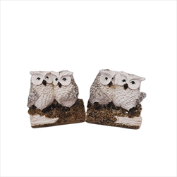 Sova zasněžená pár na větvi 8 x 7 cm - velkoobchod, dovoz květin, řezané květiny Brno