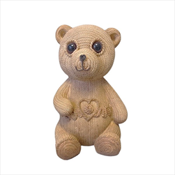 KE Medvěd pletený design 20 x 14 cm - velkoobchod, dovoz květin, řezané květiny Brno