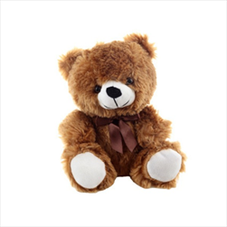 Medvěd plyš s mašlí 25 cm hnědý - velkoobchod, dovoz květin, řezané květiny Brno