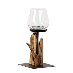 WMG Svícen Raisa dřevo/kov/sklo v. 40cm - velkoobchod, dovoz květin, řezané květiny Brno