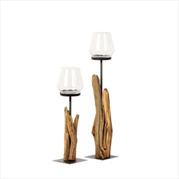 WMG Svícen Raisa dřevo/kov/sklo v. 55cm - velkoobchod, dovoz květin, řezané květiny Brno