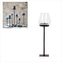 WMG Svícen Laurentius kov/sklo v.50cm - velkoobchod, dovoz květin, řezané květiny Brno