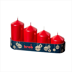 Svíčka VÁLEC POSTUP/50 MET.ČERVENÁ - velkoobchod, dovoz květin, řezané květiny Brno