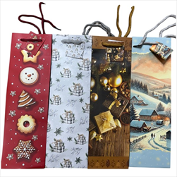 Taška vánoční víno UFLH/M 33 x 10 x 9 cm - velkoobchod, dovoz květin, řezané květiny Brno