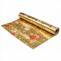 Celofánová fólie vánoční tisk  0,7 x 50 m zlatá - velkoobchod, dovoz květin, řezané květiny Brno