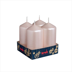 Svíčka VÁLEC 40 x 80 mm/4 ks LAK SV. RŮŽOVÁ - velkoobchod, dovoz květin, řezané květiny Brno