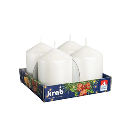 Svíčka válec 60 x 80 mm/4 ks lak bílá - velkoobchod, dovoz květin, řezané květiny Brno