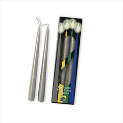 Svíčka KÓNICKÁ 22 X 250 mm/4 KS METAL ŠEDÁ - velkoobchod, dovoz květin, řezané květiny Brno