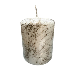 Svíčka válec Marble 70 x 90 mm bílá - velkoobchod, dovoz květin, řezané květiny Brno