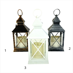 Lucerna  plast/sklo 10,5x10,5x23,5cm LED - velkoobchod, dovoz květin, řezané květiny Brno