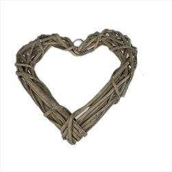 PR Srdce proutěné 30x30cm šedé - velkoobchod, dovoz květin, řezané květiny Brno