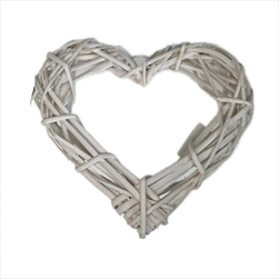 PR Srdce proutěné 40x40cm bílé - velkoobchod, dovoz květin, řezané květiny Brno