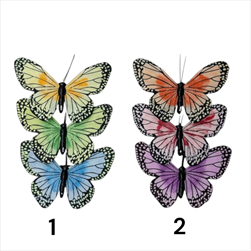 DO Motýl S/3  klip z peří 12x8cm - velkoobchod, dovoz květin, řezané květiny Brno