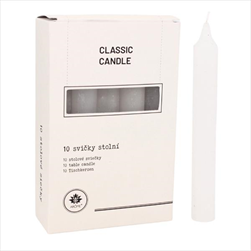 Svíčky stolní 2x15cm/10ks bílé - velkoobchod, dovoz květin, řezané květiny Brno