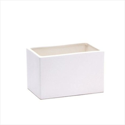Obal keramický 10 x 15,5 x 10 cm bílý - velkoobchod, dovoz květin, řezané květiny Brno