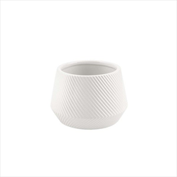 Obal keramický bílý proužky pr.8/v.7cm  - velkoobchod, dovoz květin, řezané květiny Brno