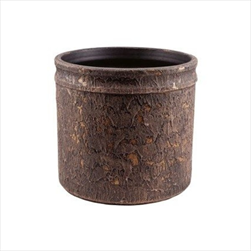 Obal keramický pr. 20/v. 18 cm rustic hnědý - velkoobchod, dovoz květin, řezané květiny Brno