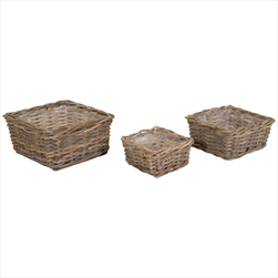 Koše hranaté kubu ratan 3ks/ 30V15cm - velkoobchod, dovoz květin, řezané květiny Brno