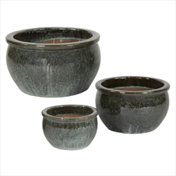 Obal Glazed Bavaria Moss Green S3 D26/47H17/28 - velkoobchod, dovoz květin, řezané květiny Brno