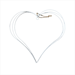 Srdce kovové závěs 31 x 31 x 14,5 cm bílé - velkoobchod, dovoz květin, řezané květiny Brno