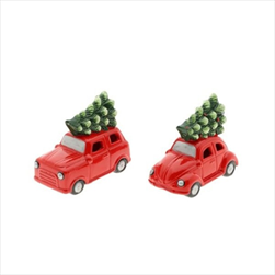 Autíčko LED polyrezin 13 x 7 x 11 cm červené - velkoobchod, dovoz květin, řezané květiny Brno