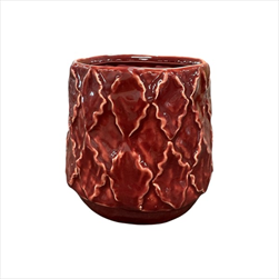 Obal keramický Zaria 12 x 11 cm červený - velkoobchod, dovoz květin, řezané květiny Brno