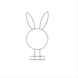 Zajíc Bunny kov 20 x 10 x 61 cm - velkoobchod, dovoz květin, řezané květiny Brno