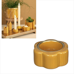 Svícen Pouff pr.7/v.3,4cm hořčice - velkoobchod, dovoz květin, řezané květiny Brno