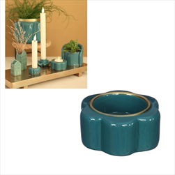 Svícen Pouff pr.7/v.3,4cm petrol - velkoobchod, dovoz květin, řezané květiny Brno