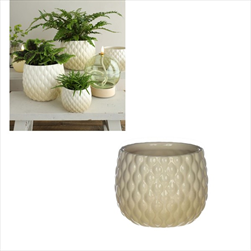 Obal keramický Bubbles pr. 10,5/v. 9 cm krémový - velkoobchod, dovoz květin, řezané květiny Brno