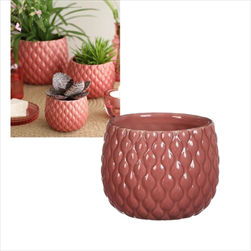 Obal keramický Bubbles pr. 10,5/v. 9 cm růžový - velkoobchod, dovoz květin, řezané květiny Brno