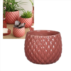 Obal keramický Bubbles pr. 13,5/v. 11 cm růžový - velkoobchod, dovoz květin, řezané květiny Brno