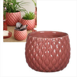 Obal keramický Bubbles pr. 16,5/v. 13,5 cm růžový - velkoobchod, dovoz květin, řezané květiny Brno