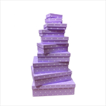 Krabice papírová S/10 fialová s puntíky - velkoobchod, dovoz květin, řezané květiny Brno