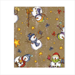 Ob papír arch 0,7x1m zlatý sněhuláci - velkoobchod, dovoz květin, řezané květiny Brno