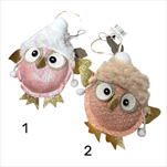 Závěs sovička 15x28cm růžovo/zlatá - velkoobchod, dovoz květin, řezané květiny Brno