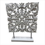 Dekorace dřevo 29x6,5x39cm antik bílá - velkoobchod, dovoz květin, řezané květiny Brno