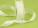 Stuha satén puntík 25 mm/20 m krémová - velkoobchod, dovoz květin, řezané květiny Brno