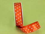 Stuha satén puntík 25 mm/20 m oranžová - velkoobchod, dovoz květin, řezané květiny Brno
