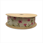 Stuha Florina 25 mm/15 m natur/růžová - velkoobchod, dovoz květin, řezané květiny Brno