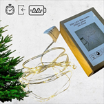 LED Micro řetěz/baterky vnitřní 20LED/200cm stříbrný - velkoobchod, dovoz květin, řezané květiny Brno