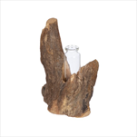 Váza malá dřevo/sklo 7 x 11 x 13 cm - velkoobchod, dovoz květin, řezané květiny Brno