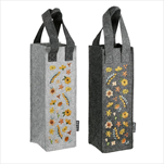 Taška dárková filc na láhev Strom 10 x 10 x 30 cm šedá - velkoobchod, dovoz květin, řezané květiny Brno