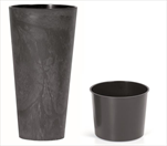 Plast květináč Tubus Slim Beton Effect 15cm antracit - velkoobchod, dovoz květin, řezané květiny Brno