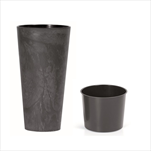 Plast květináč Tubus slim beton effect 20cm antracit - velkoobchod, dovoz květin, řezané květiny Brno