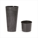 Plast květináč Tubus slim beton effect 25cm antracit - velkoobchod, dovoz květin, řezané květiny Brno