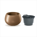 Plast květináč Heos 43,6cm naturo - velkoobchod, dovoz květin, řezané květiny Brno