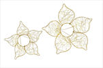 Držák pod kytku kytka drát S/2 zlatý - velkoobchod, dovoz květin, řezané květiny Brno